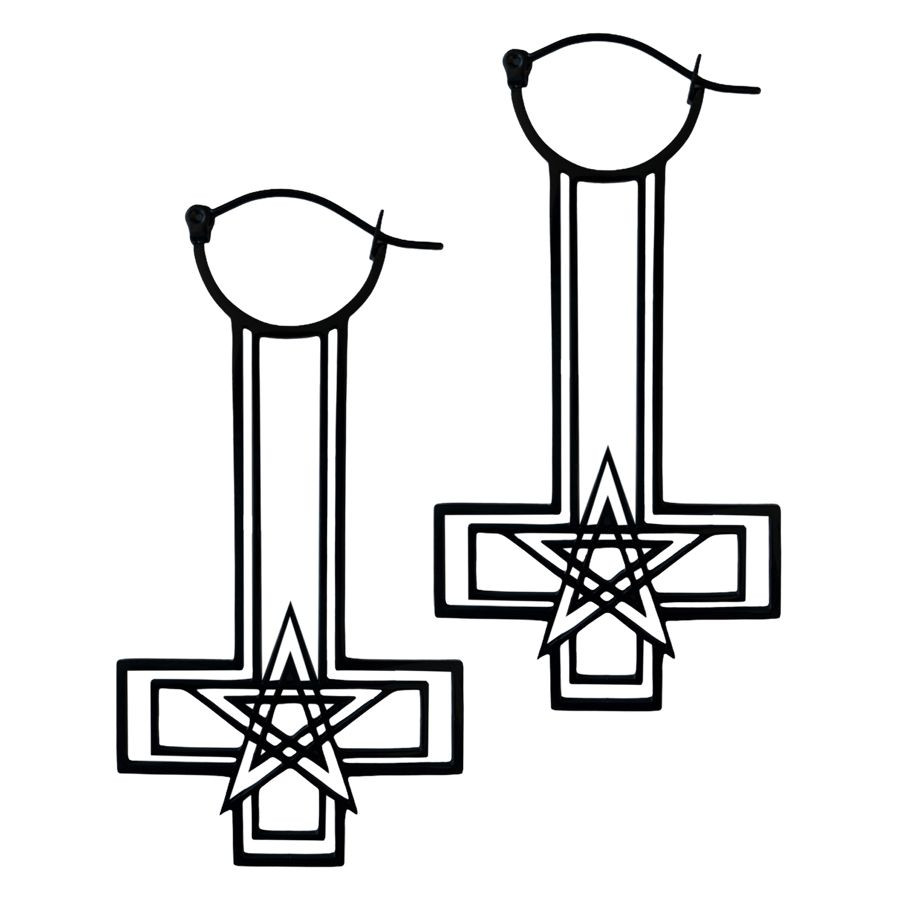 Cross Pentagram Sinner Hoops