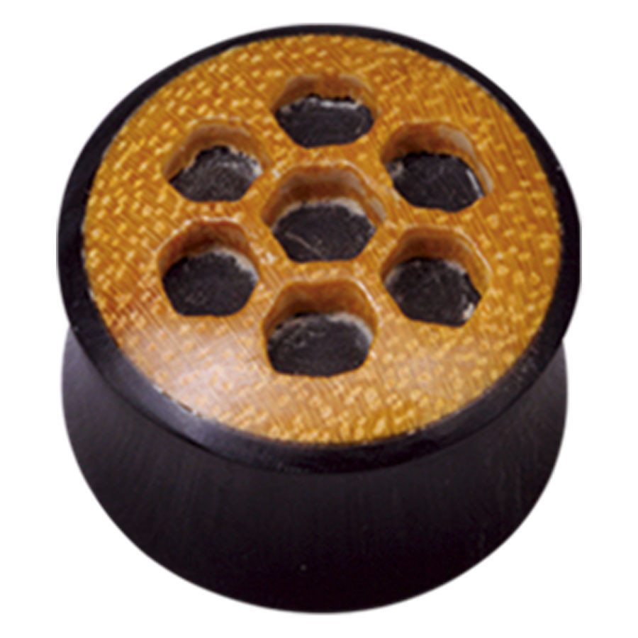 Buffalo Horn Honeycomb Wood Inlay Plug