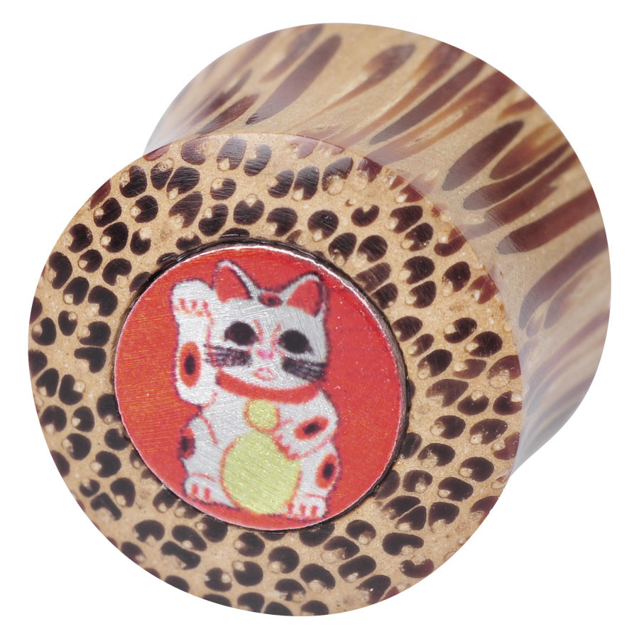 Ikon Coconut Wood Plug "Lucky Cat"