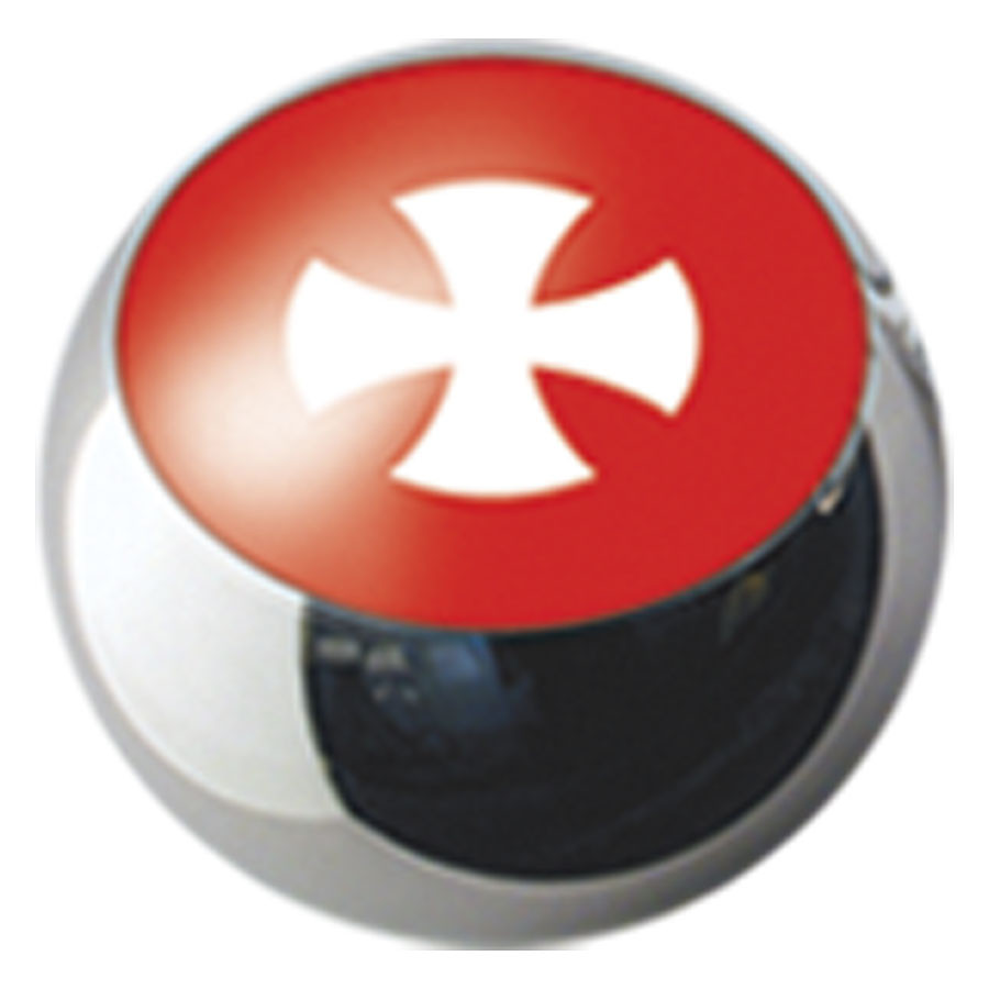 Steel Basicline® Ikon Clip in Ball White Cross on Red