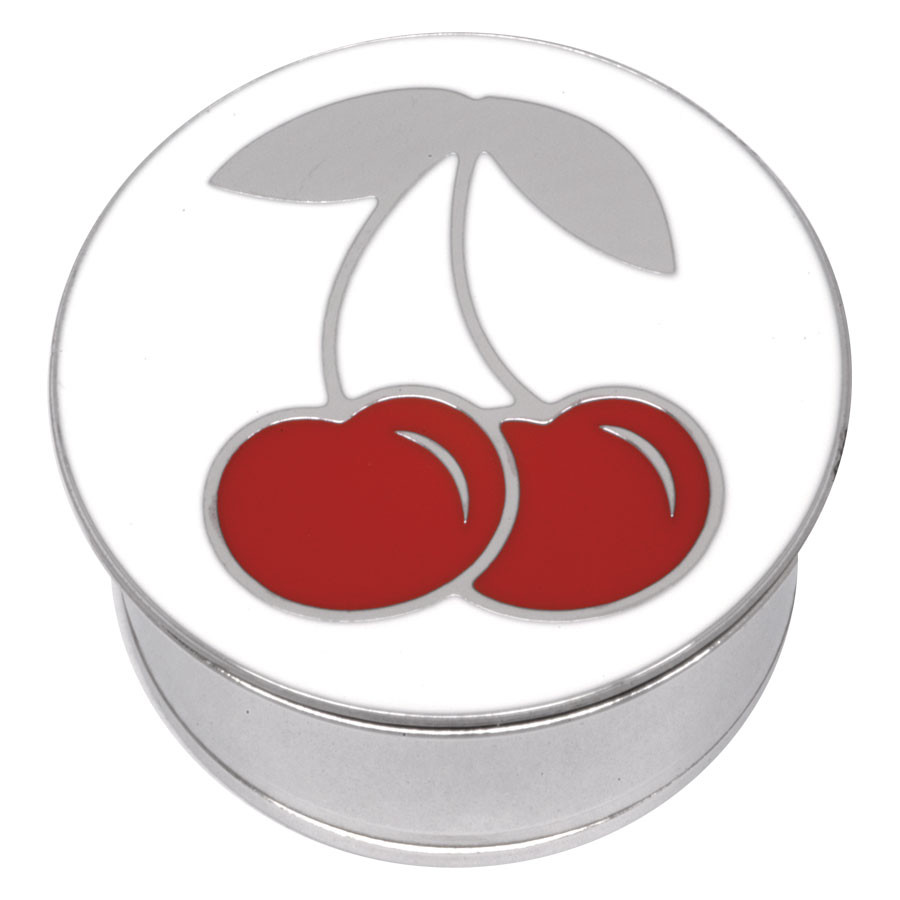 Steel Basicline® Single Flared Impression Plug "Cherry on White"