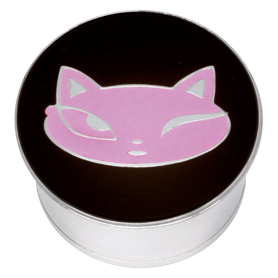 Steel Basicline® Single Flared Impression Plug "Pink Cat on Black"