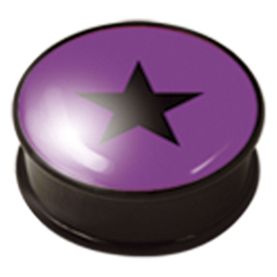 PMMA Ikon Earplug 113 Black Star on Purple